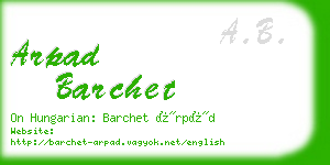 arpad barchet business card